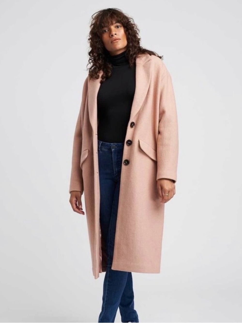 Universal Standard dusty rose cocoon winter coat size 18-20